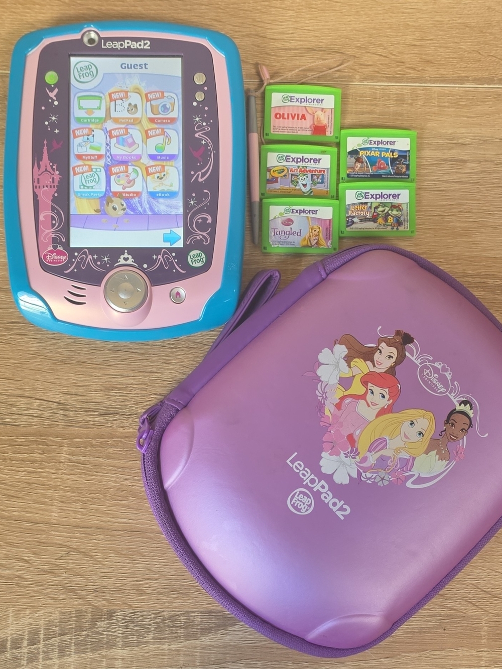 Disney Tangled LeapFrog LeapPad2 Explorer + 5 Game Cartridges